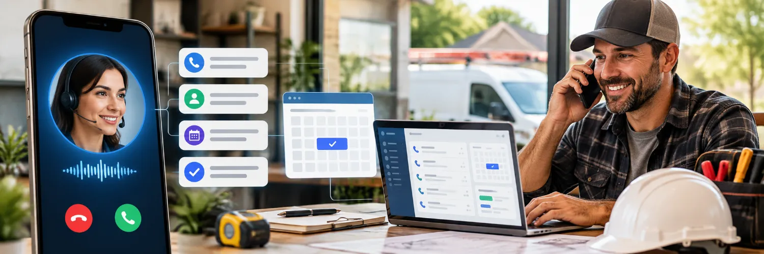 AI receptionist software for contractors handling calls, lead intake and appointment booking